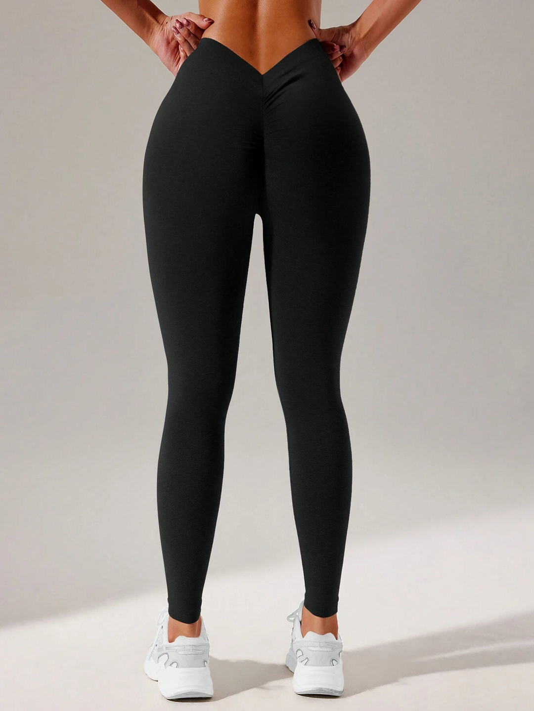 Female Unique Deep V Back Scrunch Bum Leggings