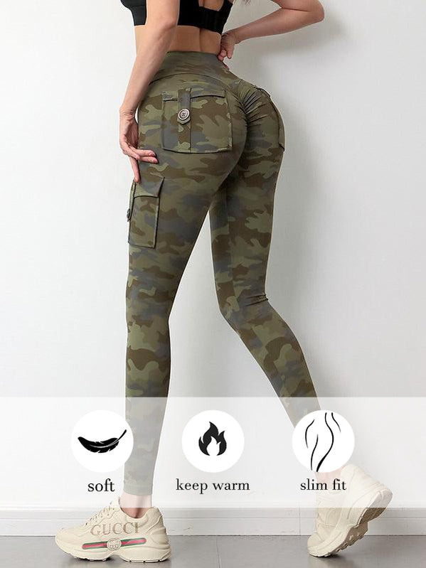 Female Stylish Camouflage Leggings with Pockets