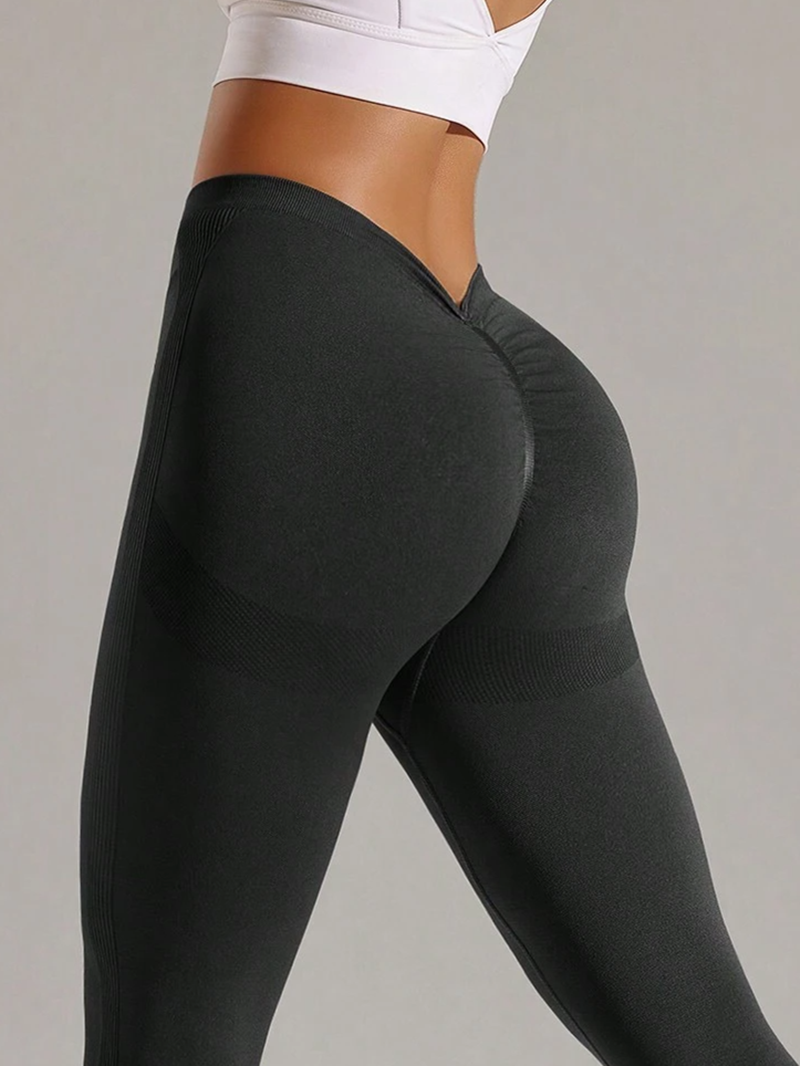 Female Unique Deep V Back Scrunch Bum Leggings