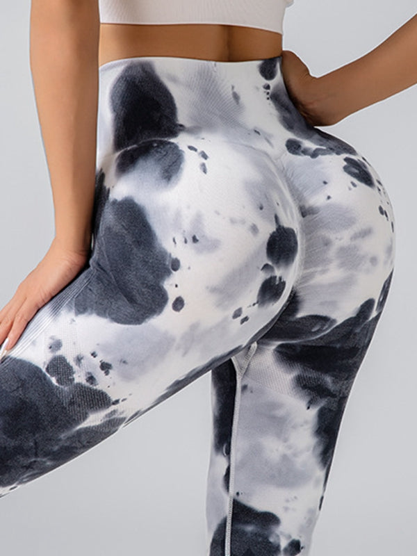 Female Hot Tie-dye Quick Dry Hip-lift Leggings