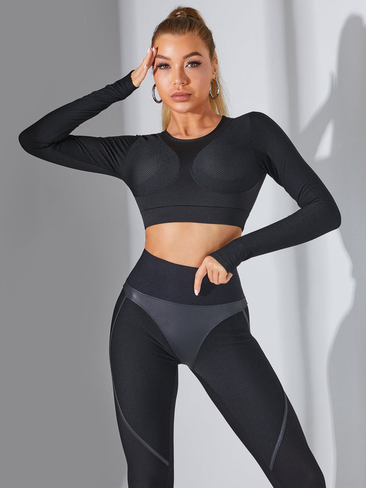 Fly Eye Contrast Color High-rise Hip-lift Leggings