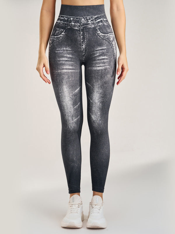 Female Denim Hip-lift High-waisted Leggings