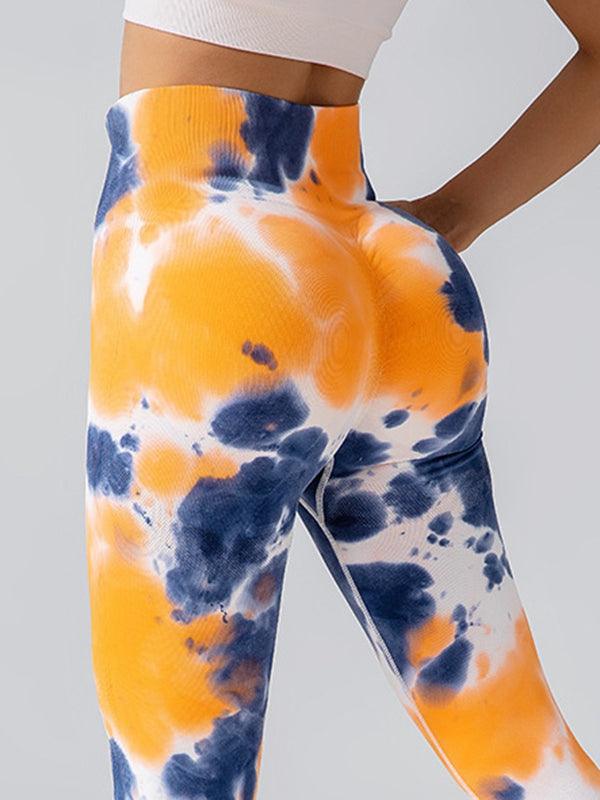 Female Hot Tie-dye Quick Dry Hip-lift Leggings