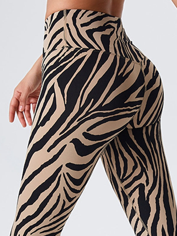 Female Zebra Pattern Scrunch Bum Leggings