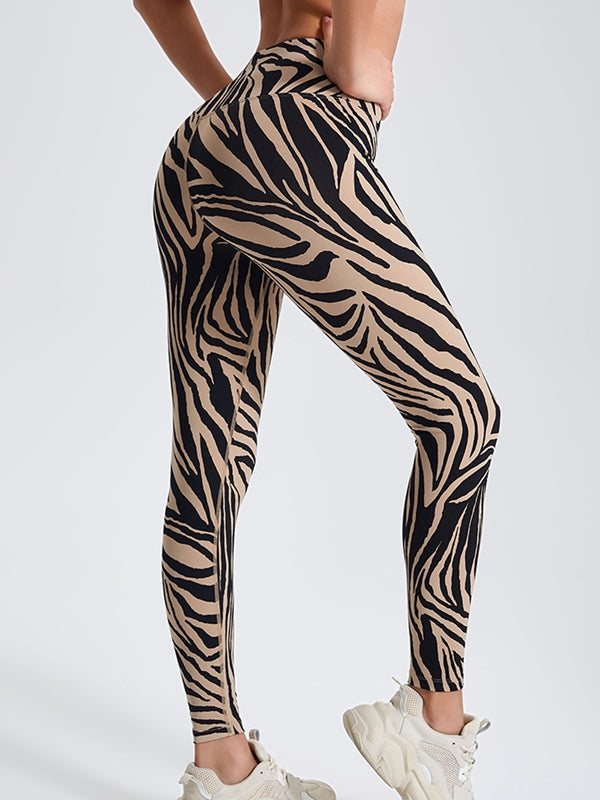 Female Zebra Pattern Scrunch Bum Leggings