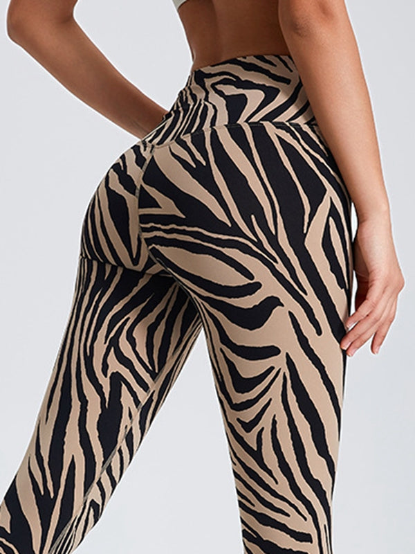 Female Zebra Pattern Scrunch Bum Leggings