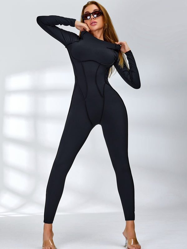 Female Heart Backless Long Sleeves Jumpsuit