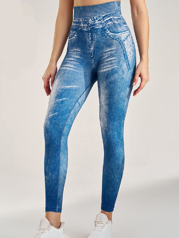 Female Denim Hip-lift High-waisted Leggings