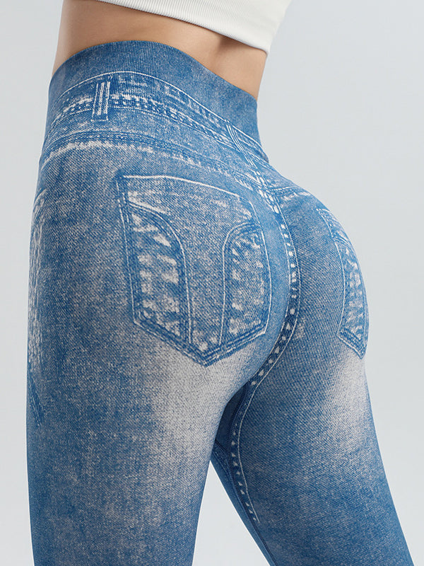 Female Denim Hip-lift High-waisted Leggings