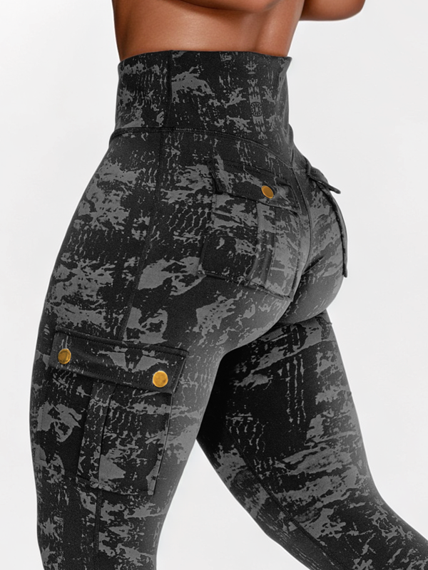 Female Unique Print Pocket Cargo Leggings