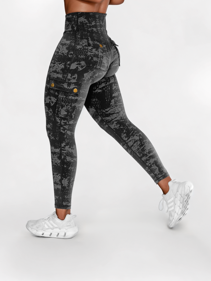 Female Unique Print Pocket Cargo Leggings