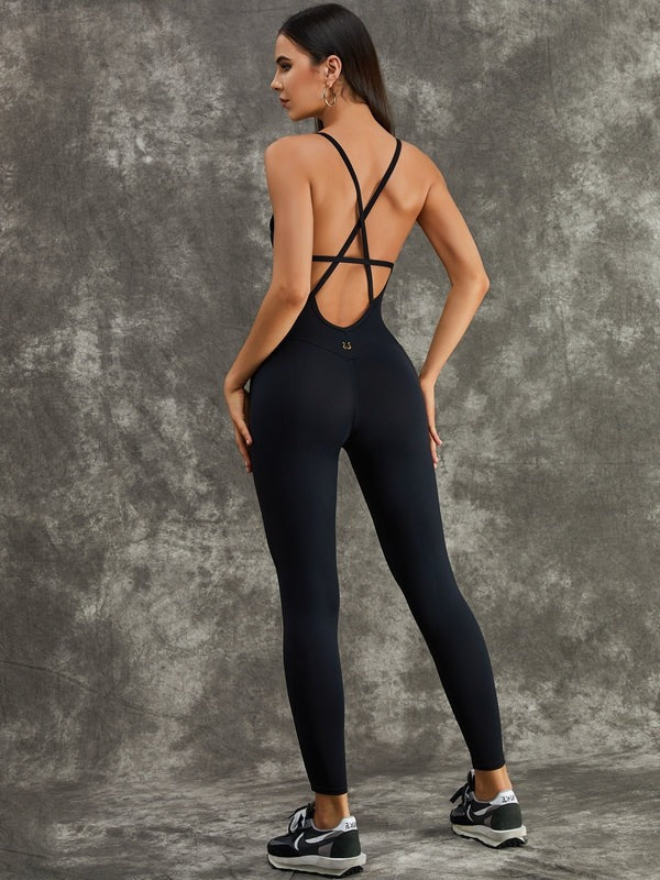 Female Cross Back Backless Jumpsuit