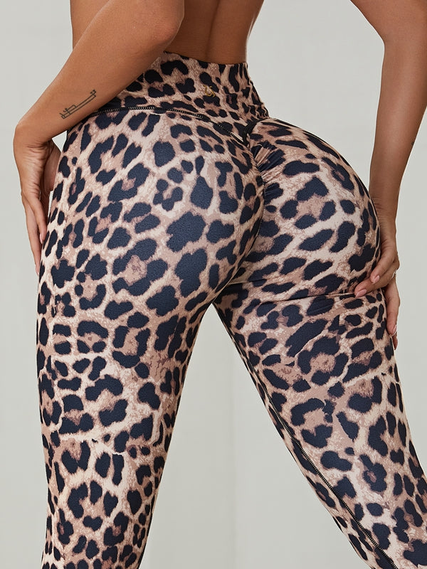 🖤 Female Leopard Scrunch Bum Body Fit Leggings