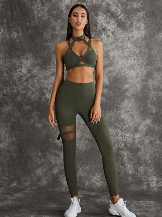 Female Unique Cut Out Pocket Mesh Scrunch Bum Leggings