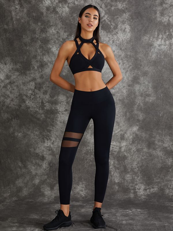 Female Unique Cut Out Pocket Mesh Scrunch Bum Leggings