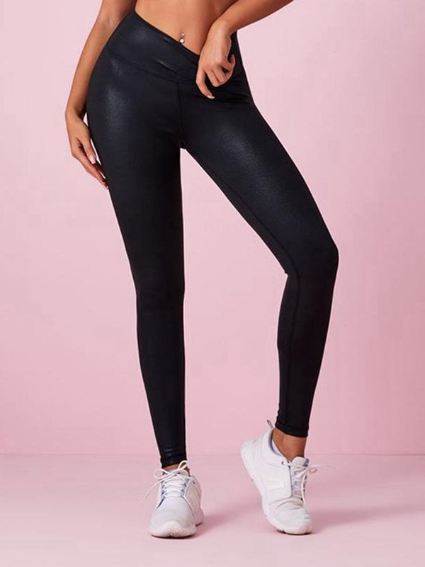 Female Lift Legging Matte Leather High-waist Hip-lift Leggings