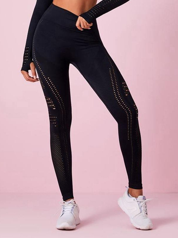 Female Lift Legging Net Solid Color High-waist Leggings