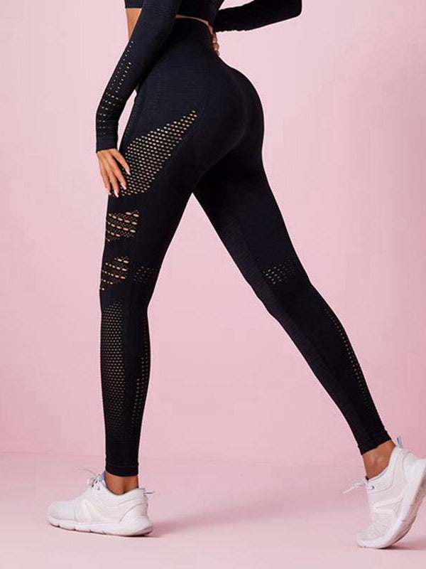 Female Lift Legging Net Solid Color High-waist Leggings