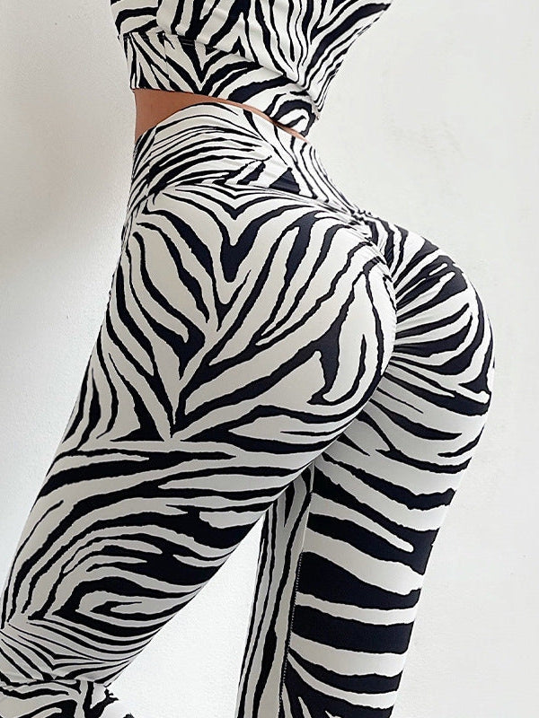 Female Zebra Pattern Scrunch Bum Leggings