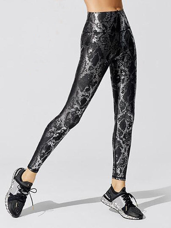 Female Snakeskin Pattern Fitness Leggings