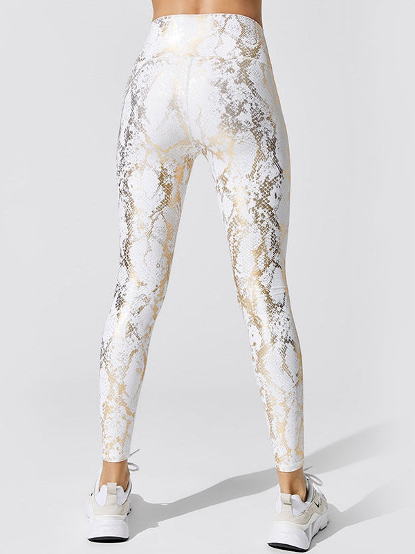 Female Snakeskin Pattern Fitness Leggings