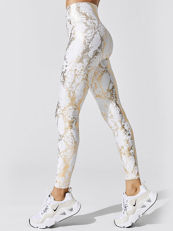 Female Snakeskin Pattern Fitness Leggings