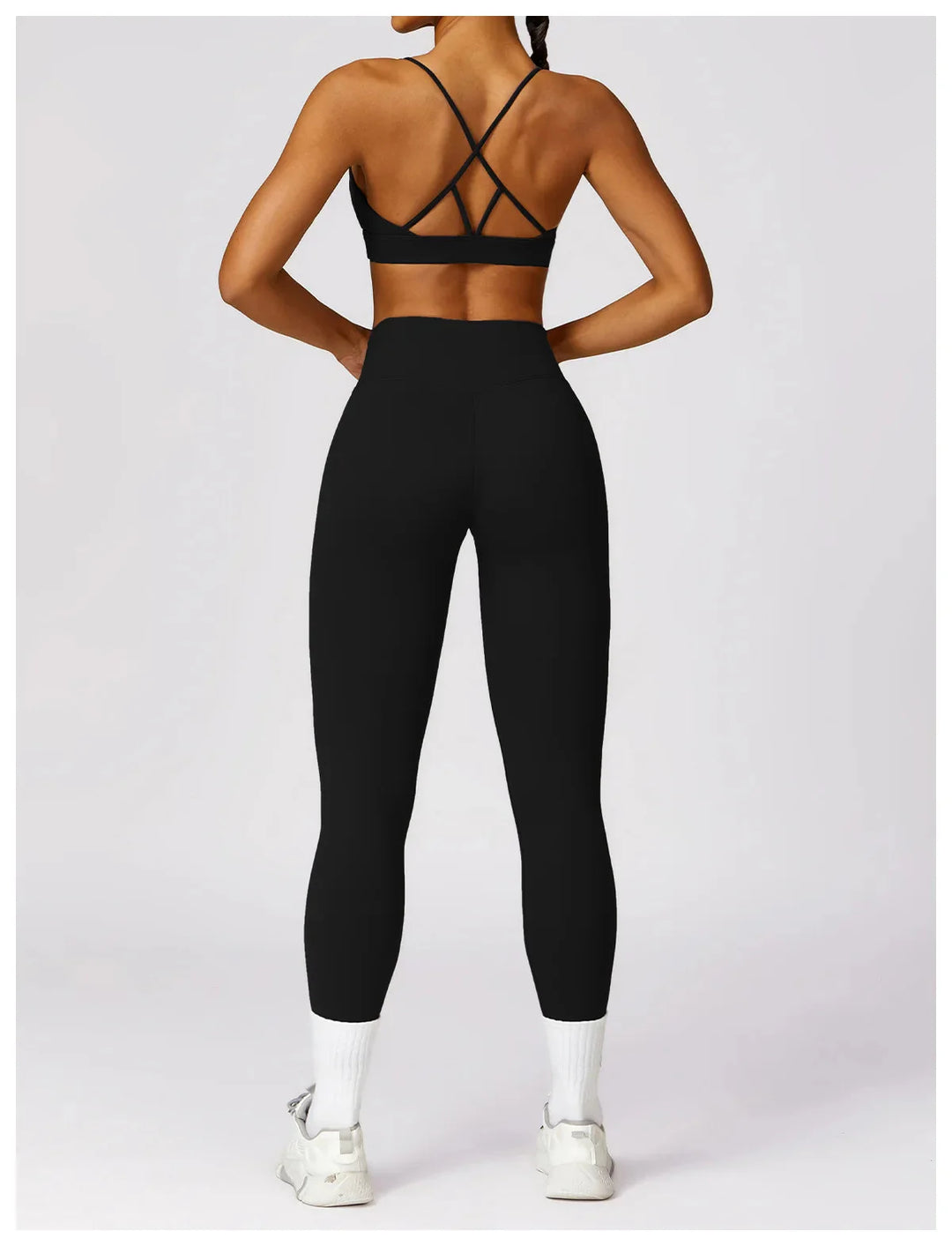 Empower Your Workout Crisscross Gym Set - Stylish Leggings & Supportive Bra