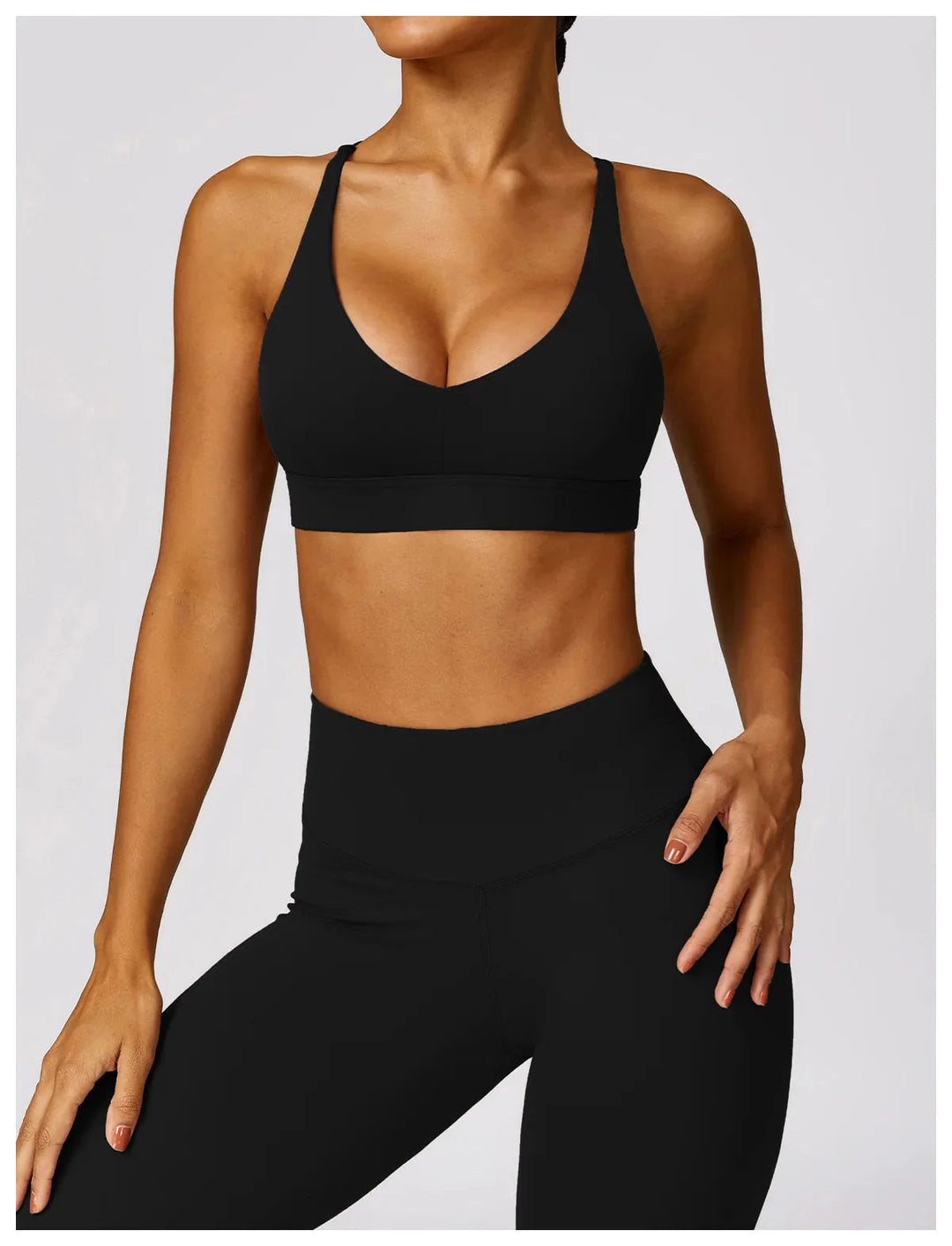 Empower Your Workout Crisscross Gym Set - Stylish Leggings & Supportive Bra