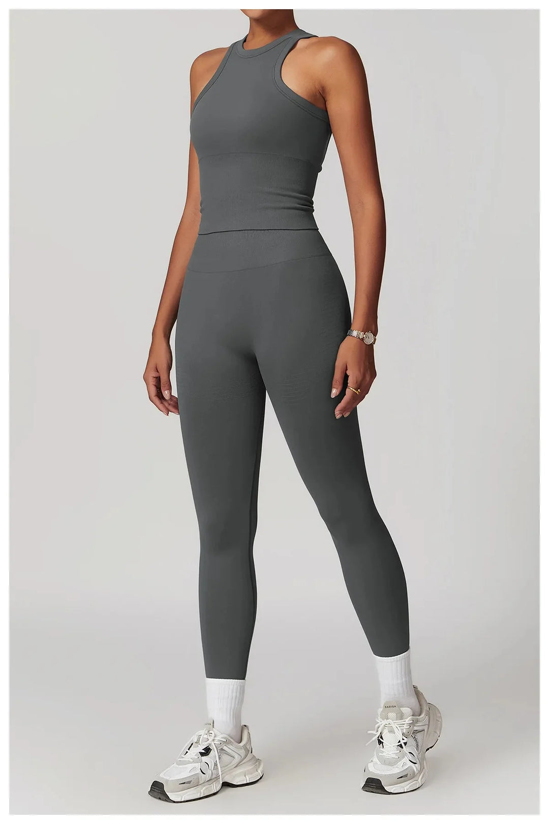 Elevate Your Workout: Momentum Seamless Racerback Fitness Set - Leggings & Top Combo