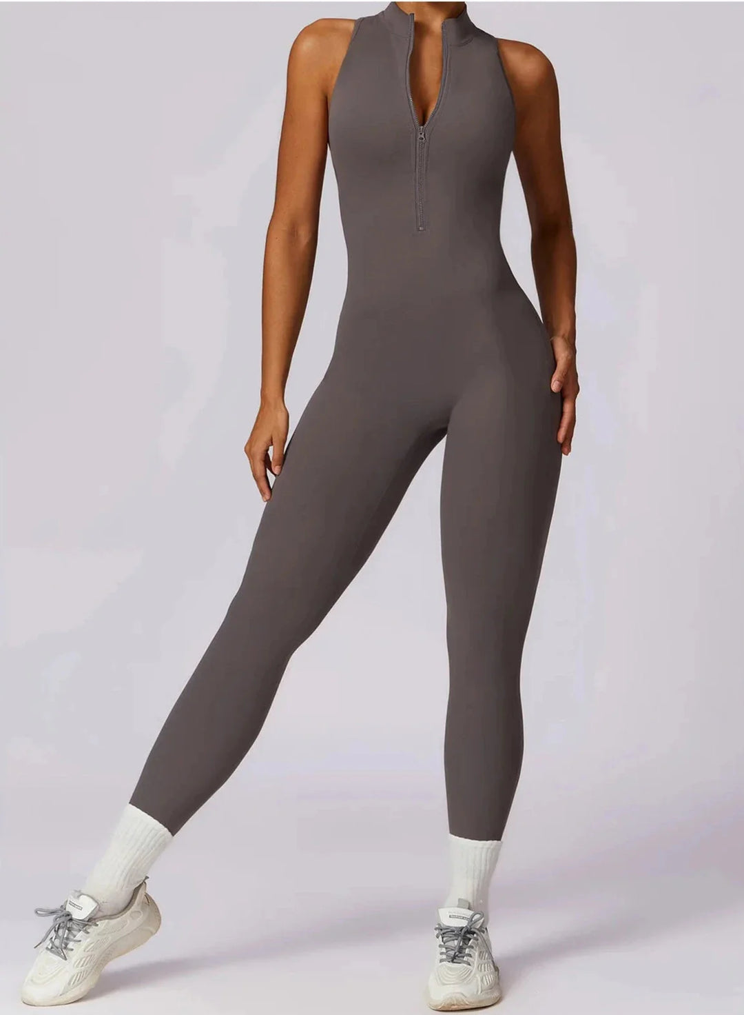 Mesmerizing Zipper Racerback Jumpsuit for Effortless Style