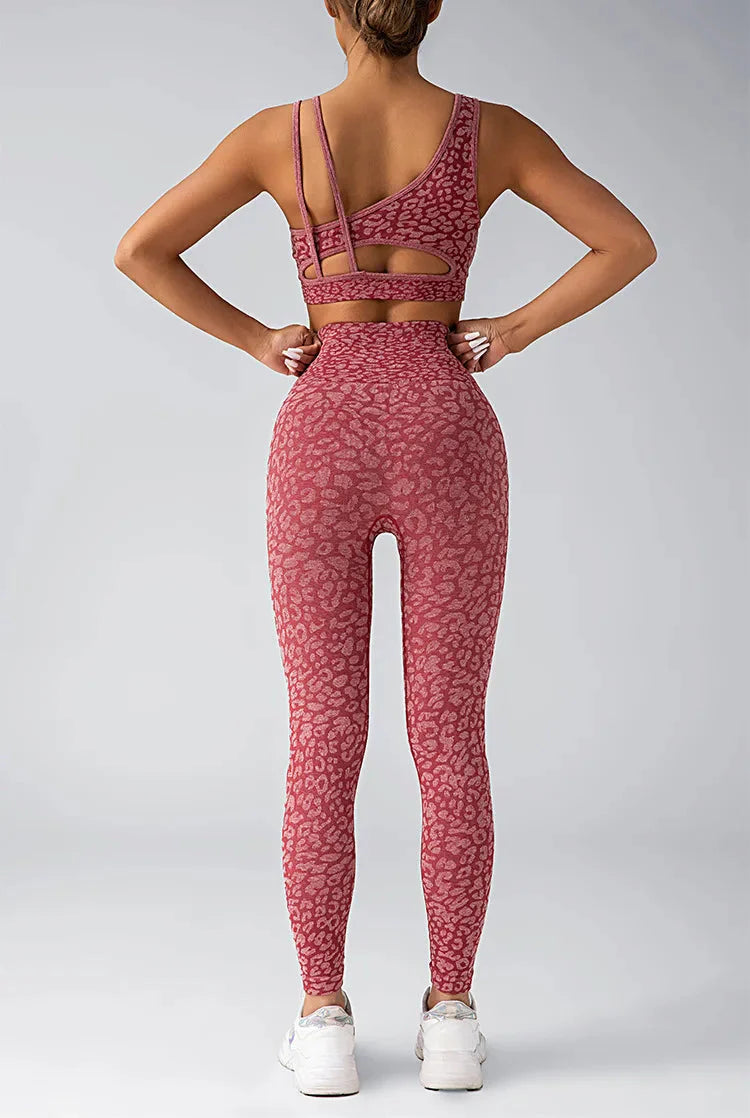 Wild & Free Leopard Print Gym Set - Stylish Leggings & Top Combo