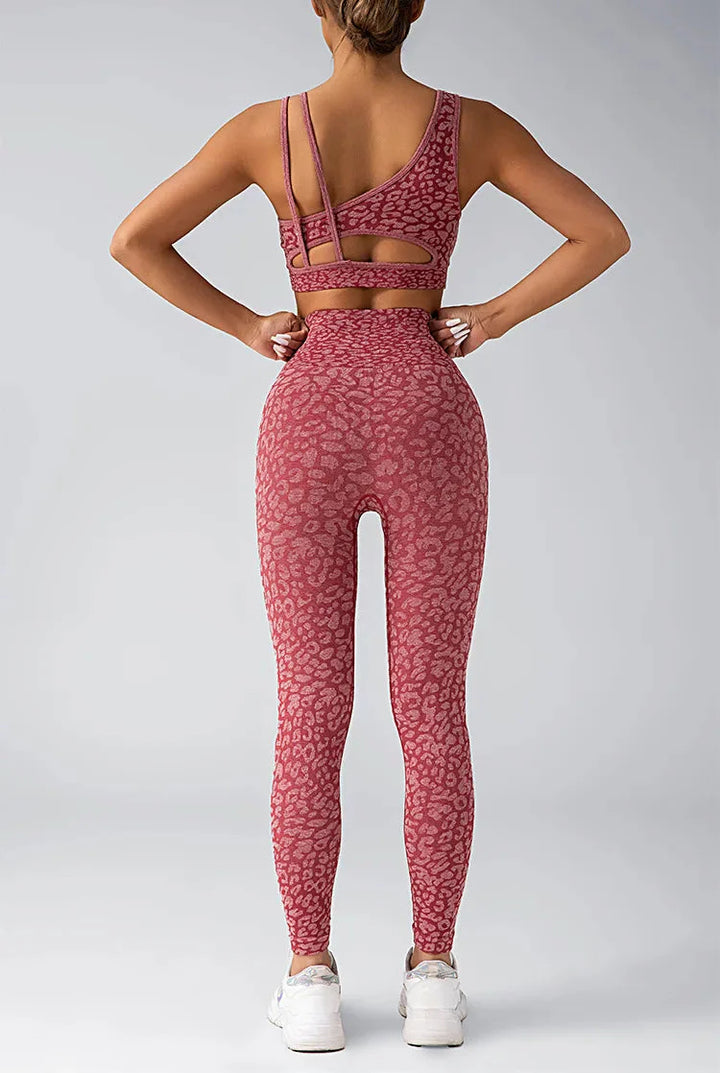 Wild & Free Leopard Print Gym Set - Stylish Leggings & Top Combo