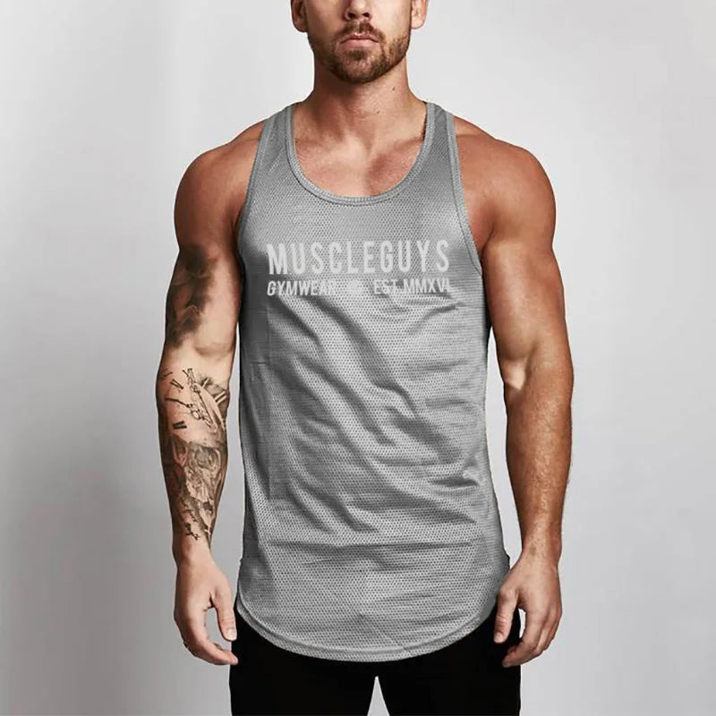 Grey MuscleGuys Tank Top