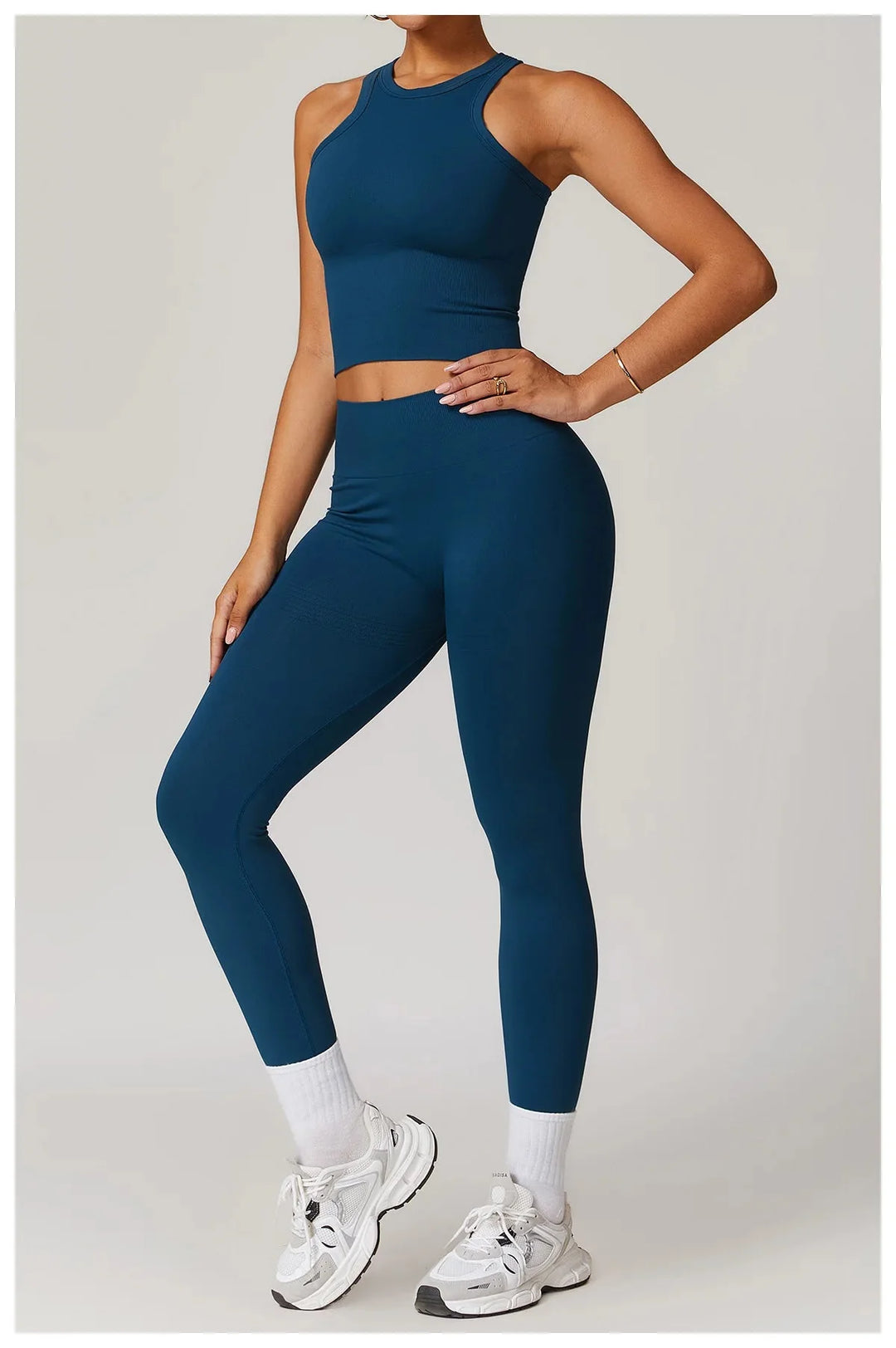 Elevate Your Workout: Momentum Seamless Racerback Fitness Set - Leggings & Top Combo