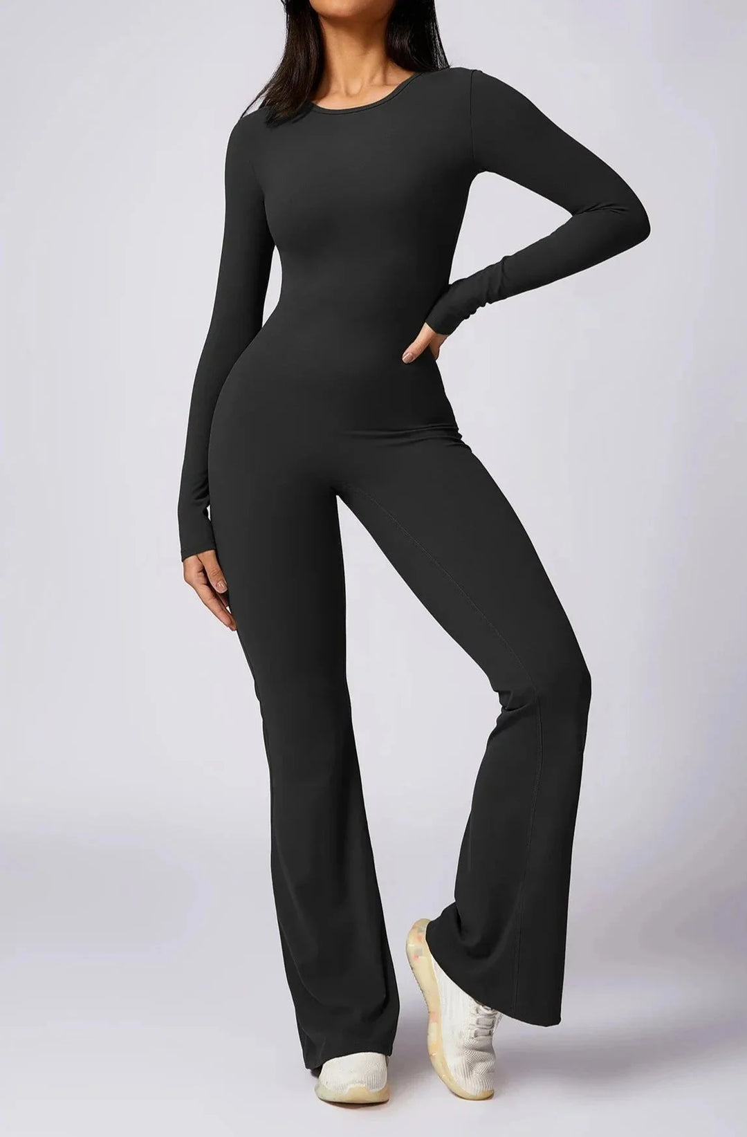 Chic Liberty Flared Long Sleeve Jumpsuit