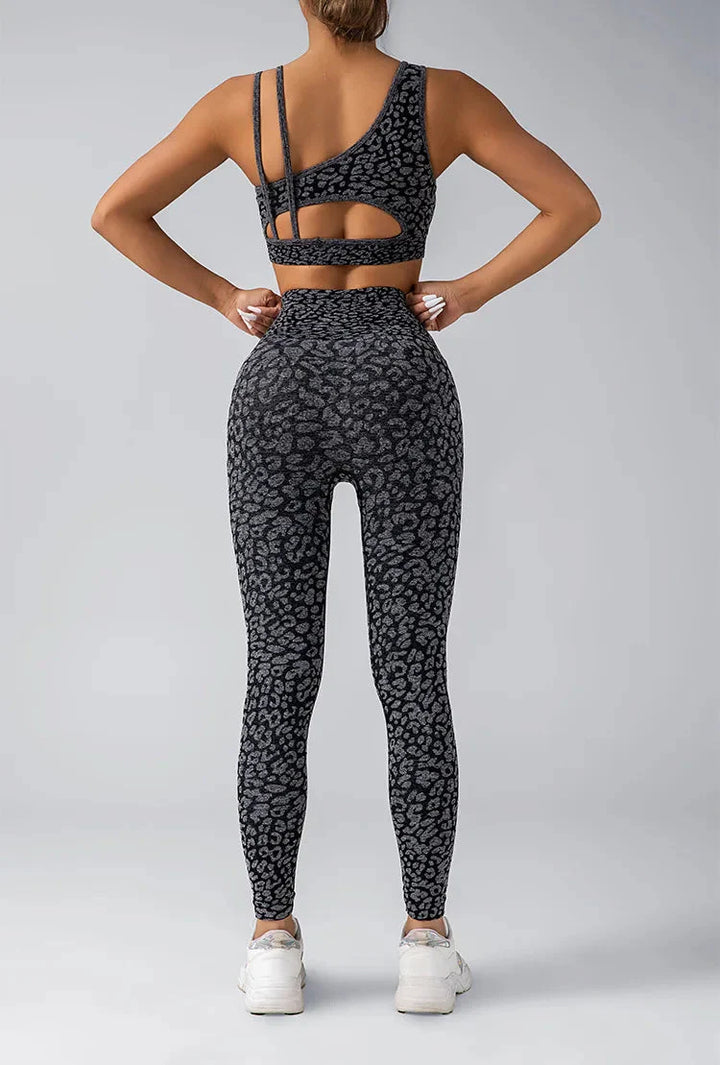 Wild & Free Leopard Print Gym Set - Stylish Leggings & Top Combo