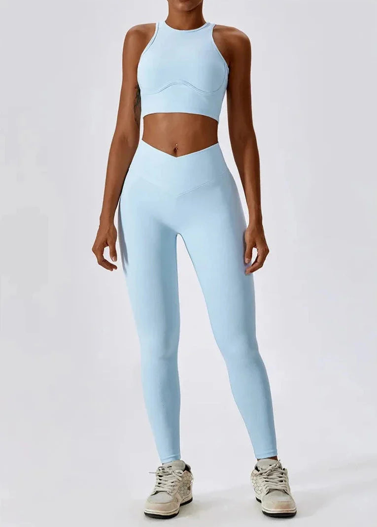 Dreamy Soulmate Racerback Set - Stylish Leggings & Coordinating Top