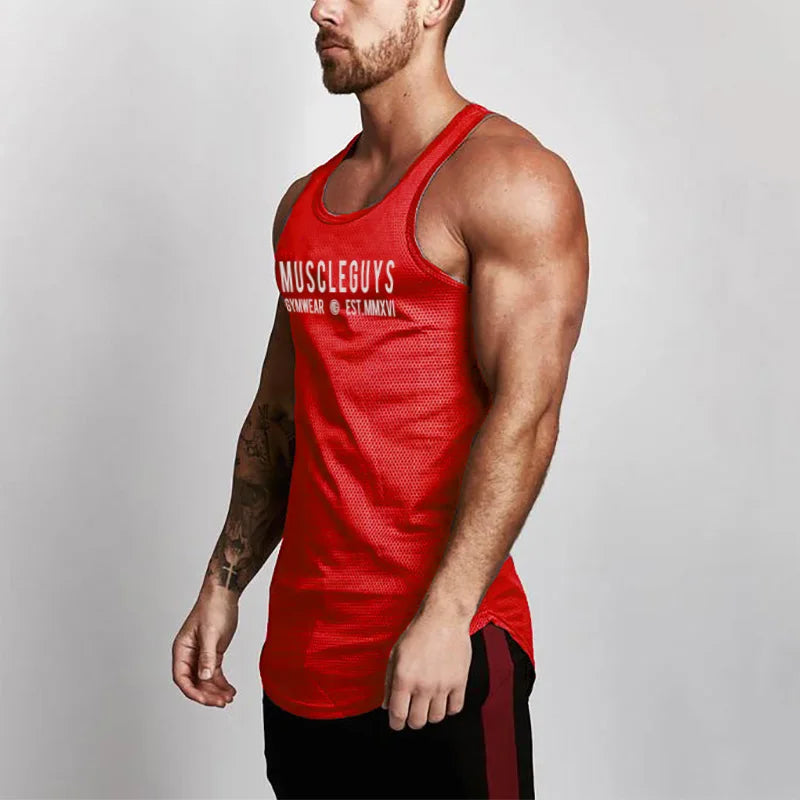 Red MuscleGuys Tank Top