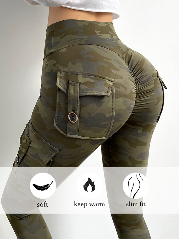 Female Stylish Camouflage Leggings with Pockets