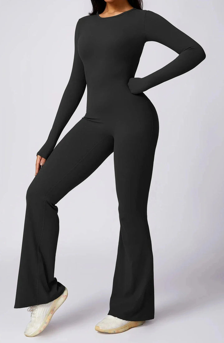 Chic Liberty Flared Long Sleeve Jumpsuit