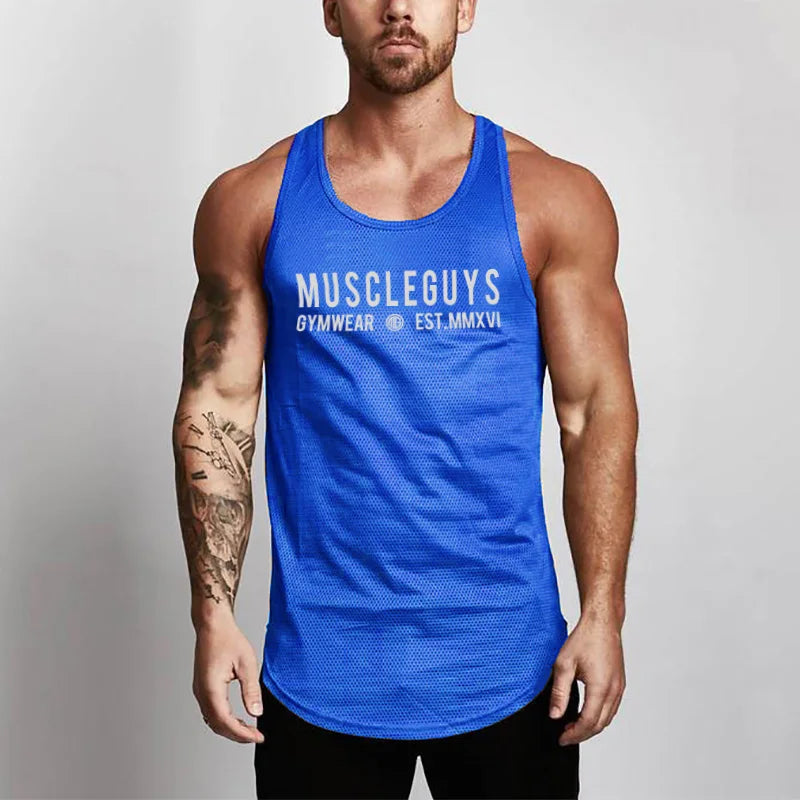 Blue MuscleGuys Tank Top