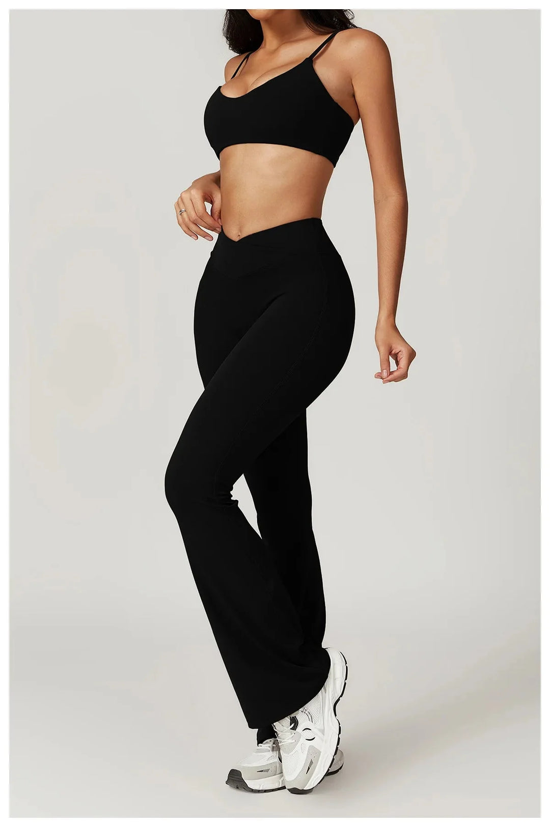 Elevate Your Workout with the Active Wanders Flared Gym Set - Stylish Leggings & Bra Combo!