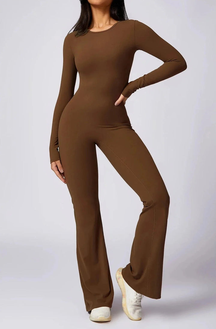 Chic Liberty Flared Long Sleeve Jumpsuit